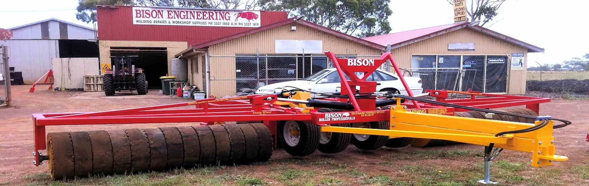   24 foot folding roller with transport wheels 